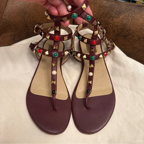 Studded Multicolor Sandals by Valentino Garavani size 39 runs small 38 - Picture 4 of 12